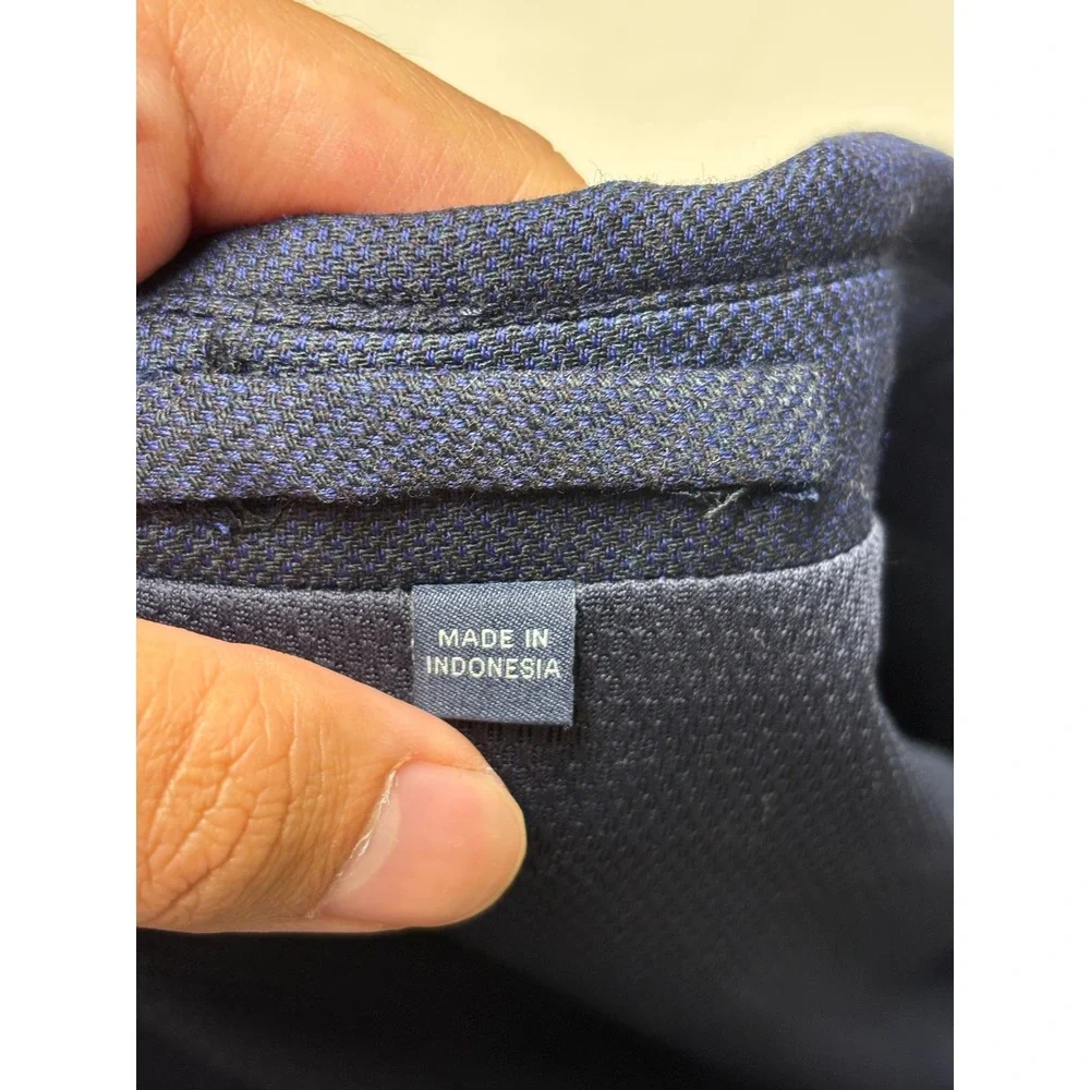 Jos A Bank Traveler Slim Fit Blazer Navy Blue Wool Blend Sport Coat Mens 42 Long